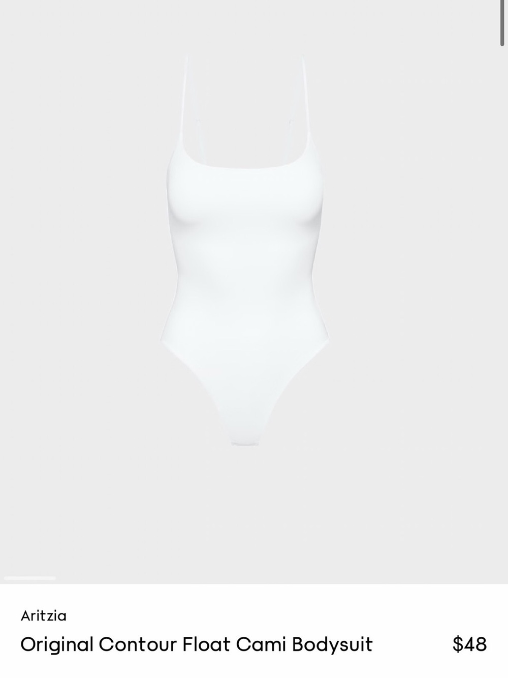 Aritzia White Contour Cami One-Piece bodysuit